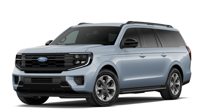 2027 Ford Expedition Max Active in Glacier Gray Metallic Tri-Coat — front three-quarter view