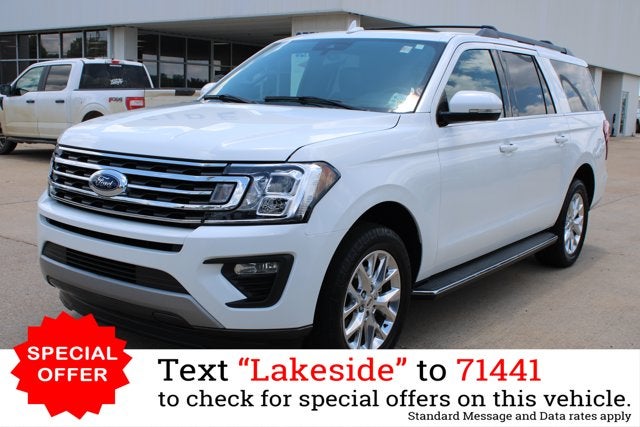 2021 Ford Expedition Max XLT in White Metallic — front three-quarter view