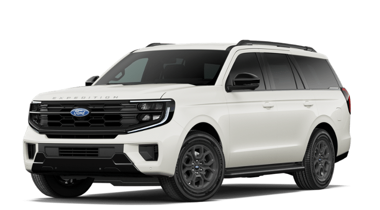 2027 Ford Expedition Active in Star White Metallic Tri-Coat — front three-quarter view