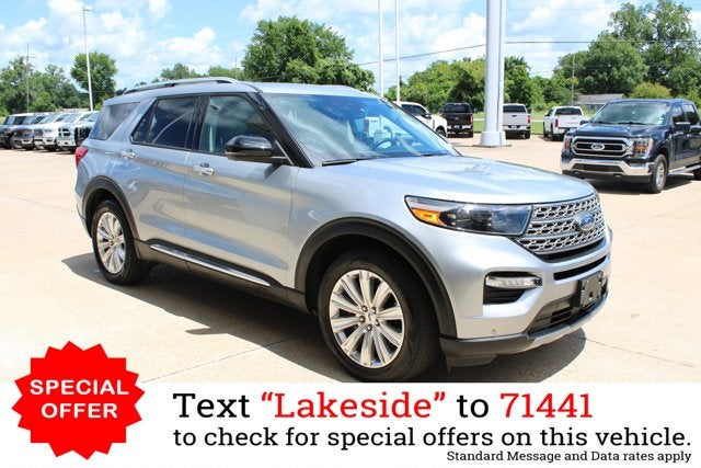 2023 Ford Explorer Limited in Silver Metallic — front three-quarter view
