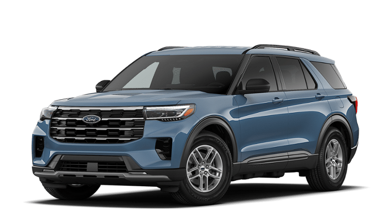 2026 Ford Explorer Active w/200A Pkg in Vapor Blue Metallic — front three-quarter view