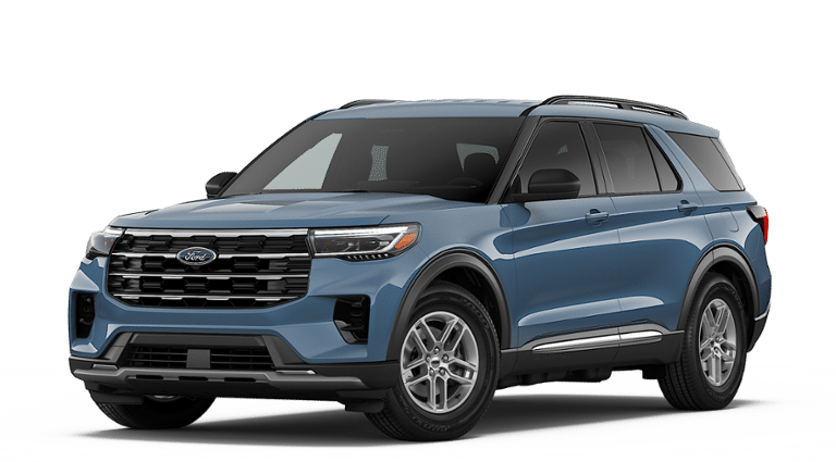 2026 Ford Explorer Active w/200A Pkg in Vapor Blue Metallic — front three-quarter view