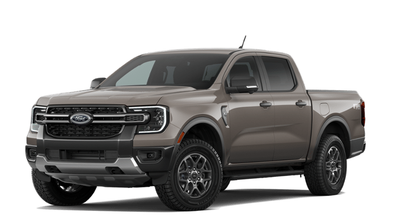 2026 Ford Ranger XLT in Marsh Gray — front three-quarter view
