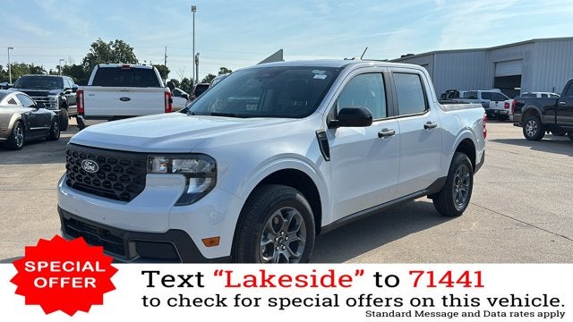 2025 Ford Maverick XLT in Space White Metallic — front three-quarter view
